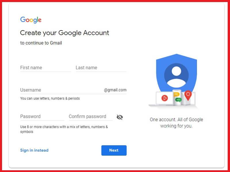 create new gmail account